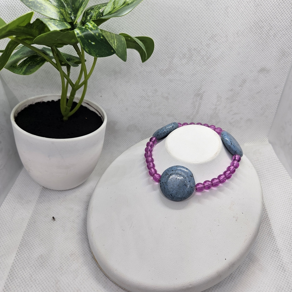Chic Purple and Blue Beaded Bracelet